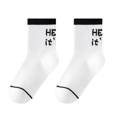 Color Block Cotton Mid-Calf Basketball Socks for Kids