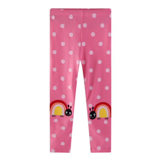 Cute Embroidered Kids Leggings Comfortable Cotton Pants