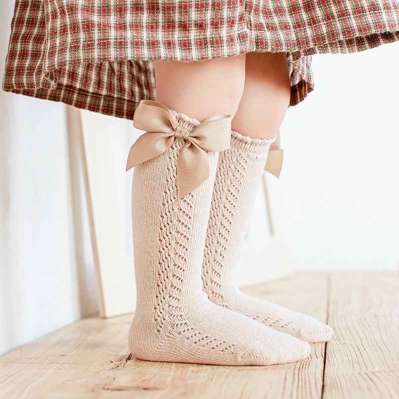 Princess Butterfly Bow Mid-Calf Socks for Girls