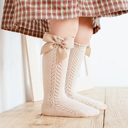 Princess Butterfly Bow Mid-Calf Socks for Girls
