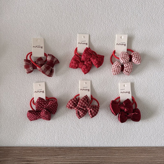 Sweet Bow Hair Ties for Girls - Handmade Cotton Accessories