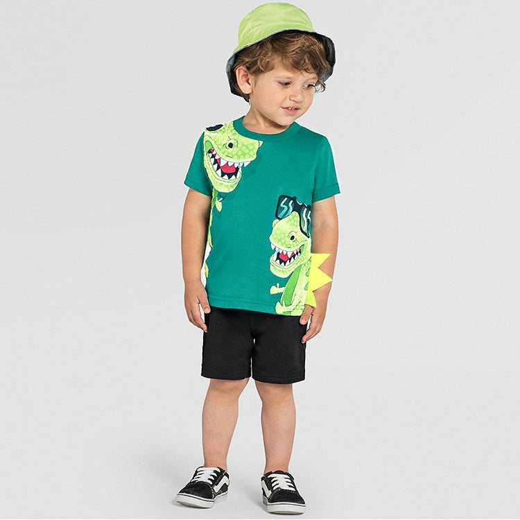 Summer Boys' Cute Sports T-Shirt and Shorts Set