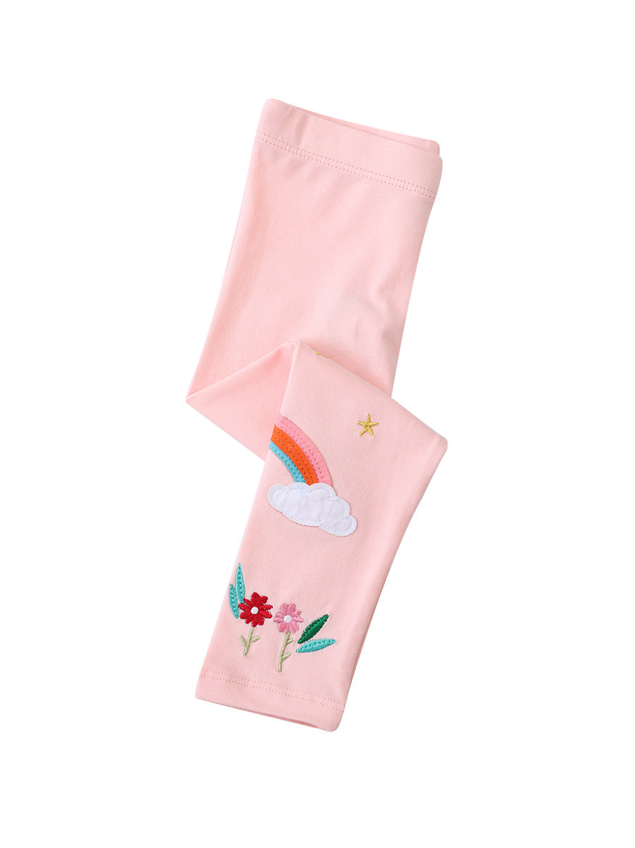 Girls' Cotton Stretch Leggings for All Seasons