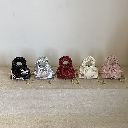 Mini Princess Handbag with Bow Design and Stylish Chain