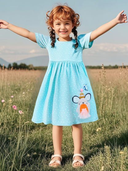 Princess Dress Cute Cotton Summer Dress for Girls