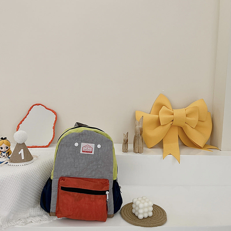 Kids Canvas Backpack Casual Lightweight Double Shoulder Bag