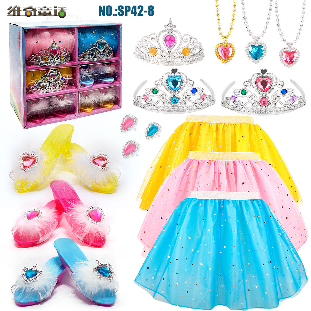 Princess Dress Up Set with Crown for Kids