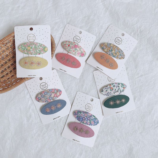 Children's Floral Side Clamps Trendy Fabric Hair Accessories