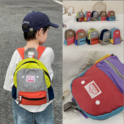Kids Canvas Backpack Casual Lightweight Double Shoulder Bag