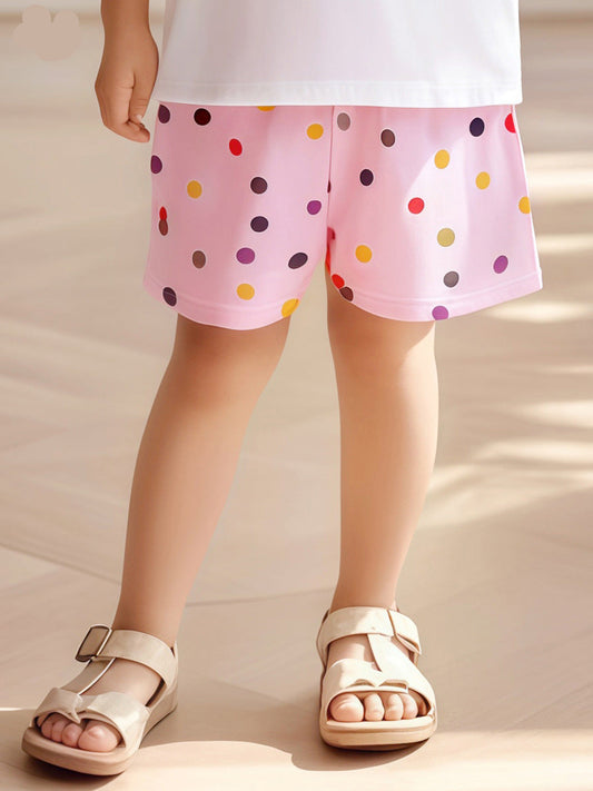 Trendy Dot Print Cotton Summer Shorts for Girls