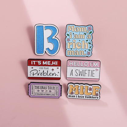 Trendy Letter Enamel Pin A SWIFTIE Badge