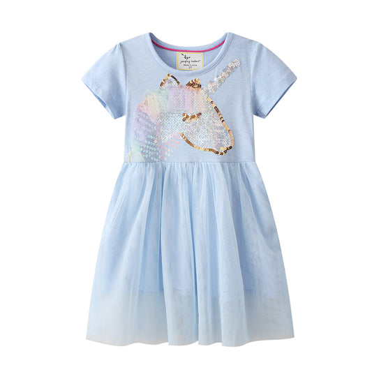 Girls' Princess Dress Soft Cotton Knitted Dress