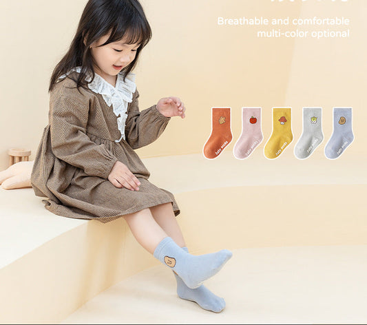 Cartoon Vegetable Baby Mid-Calf Socks for Toddlers