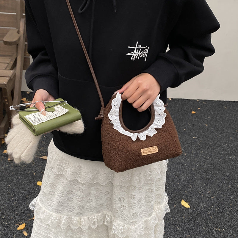 Trendy Solid Color Lace Toddler Handbag
