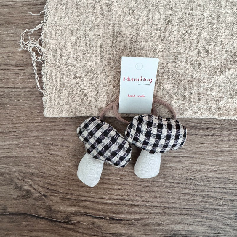 Cute Fabric Mushroom Hair Ties for Kids