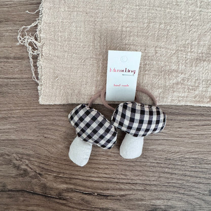 Cute Fabric Mushroom Hair Ties for Kids
