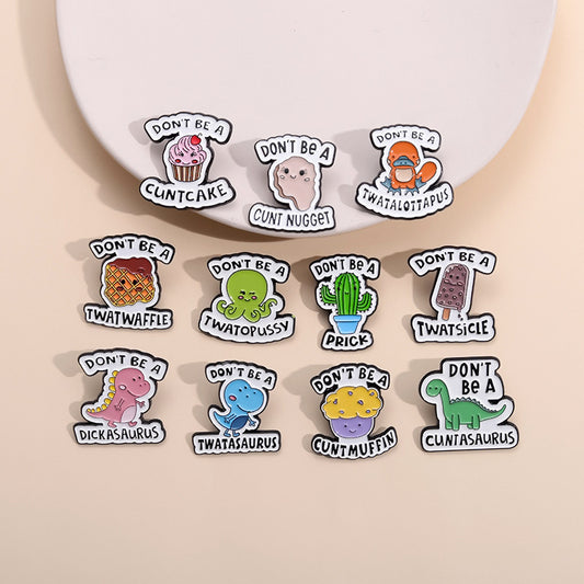 Cute Dinosaur Metal Brooches for Gifts