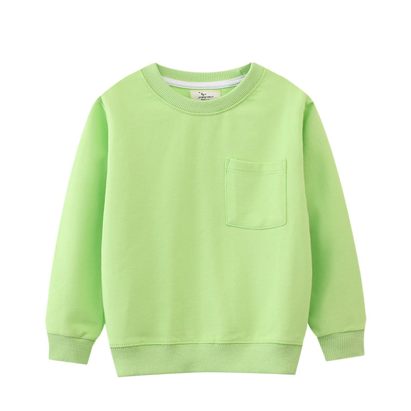 Children's Solid Color Sweatshirt Casual Cotton Sweater