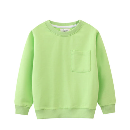 Children's Solid Color Sweatshirt Casual Cotton Sweater