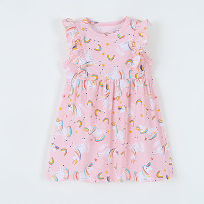 Summer Cute Cartoon A-Line Dress for Toddler Girls