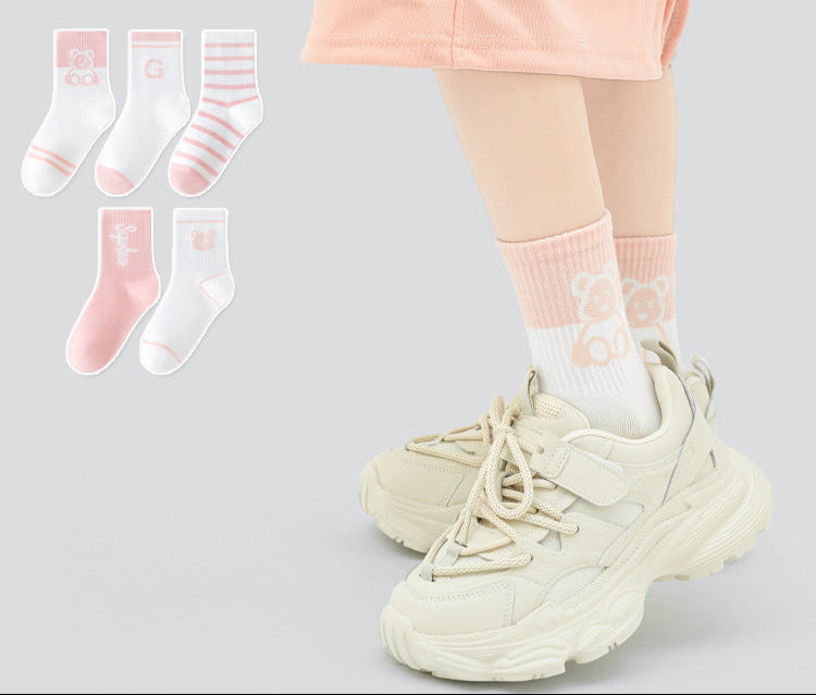 Colorful Cartoon Kids Cotton Basketball Socks