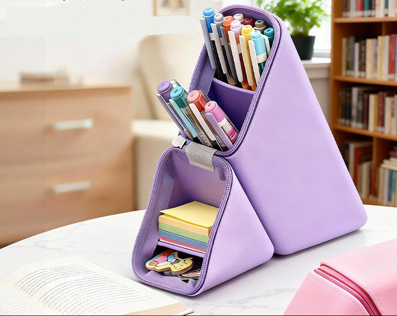 Silicone Diamond Zipper Pencil Case Desk Pouch