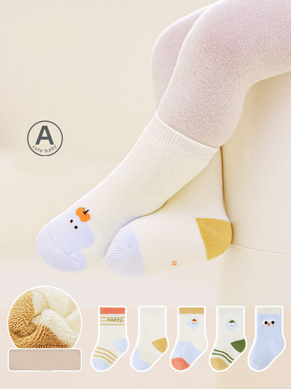Cartoon Design Thick Cotton Mid-Calf Socks for Kids