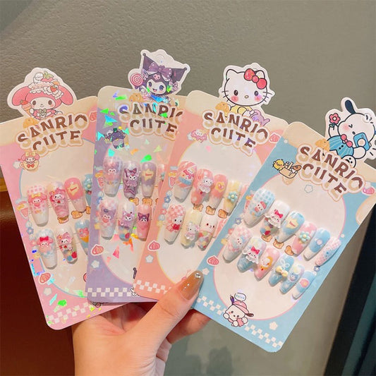 Cartoon Nail Art Stickers With Storage Box and Tools
