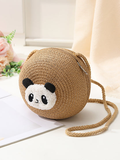 Mini Cute Panda Woven Straw Bag for Women