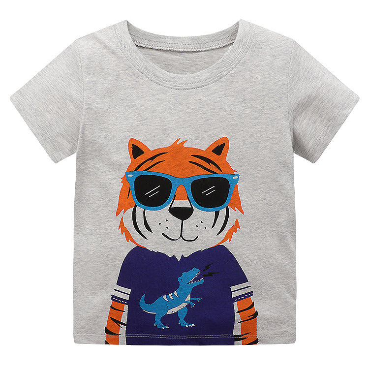 Little Bitty Boys' Summer T-Shirt Animal Cartoon Moisture-Wicking Casual Style