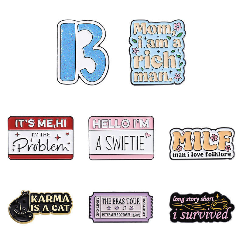 Trendy Letter Enamel Pin A SWIFTIE Badge
