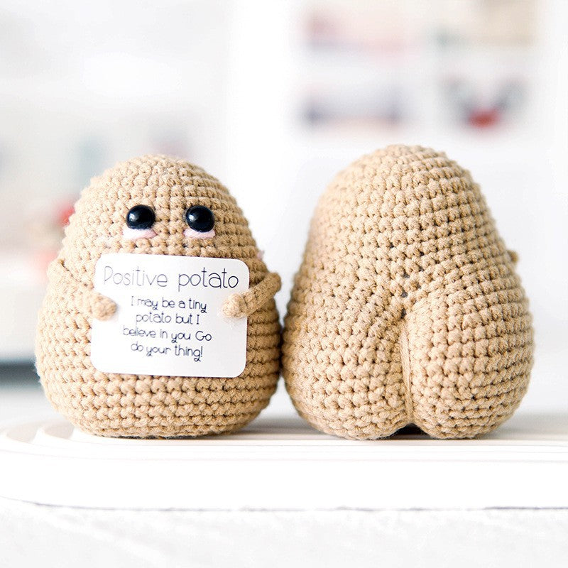 Handmade Positive Energy Potato Plush Toy with Quirky Expressions