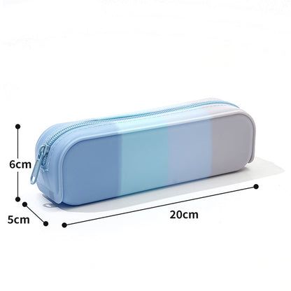 Gradient Silicone Pencil Case Large Capacity 20cm