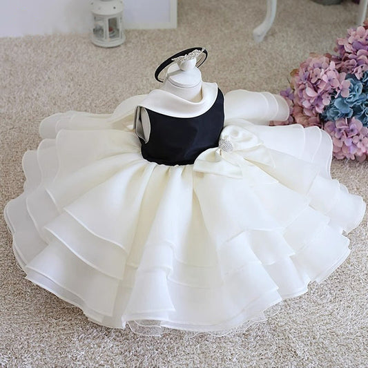 Kids' White Tulle Flower Girl Princess Gown