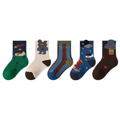 Kids Socks Animal Terry Cozy Warm Home Wear