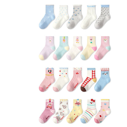 Kids Mesh Cotton Socks Cute Cartoon Breathable Everyday