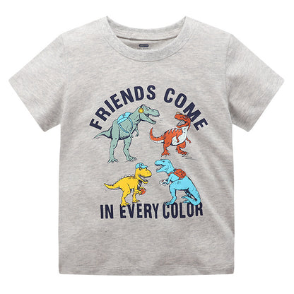 Kids Cartoon Cotton Short Sleeve T-Shirt