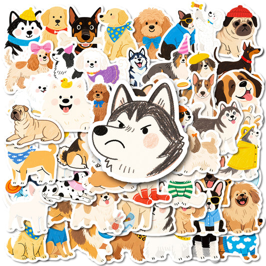 Sticker Sheets Cute Hand Drawn Dog Vinyl Waterproof