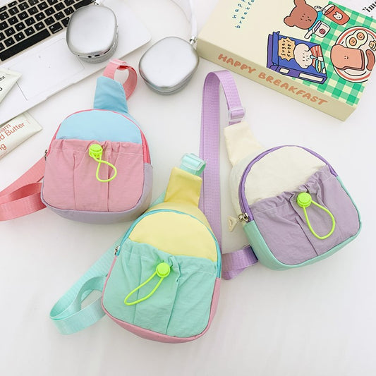 Trendy Colorful Nylon Children's Sling Bag