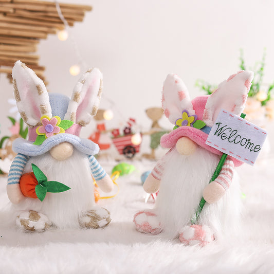 Cute Bunny Ears Gnome Doll Easter Decoration