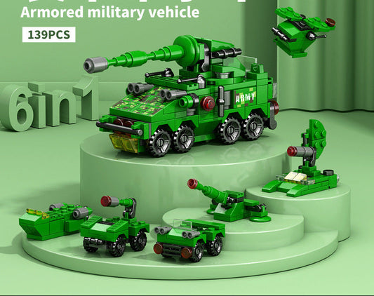 Military Engineering Vehicle Building Blocks Toy for Kids