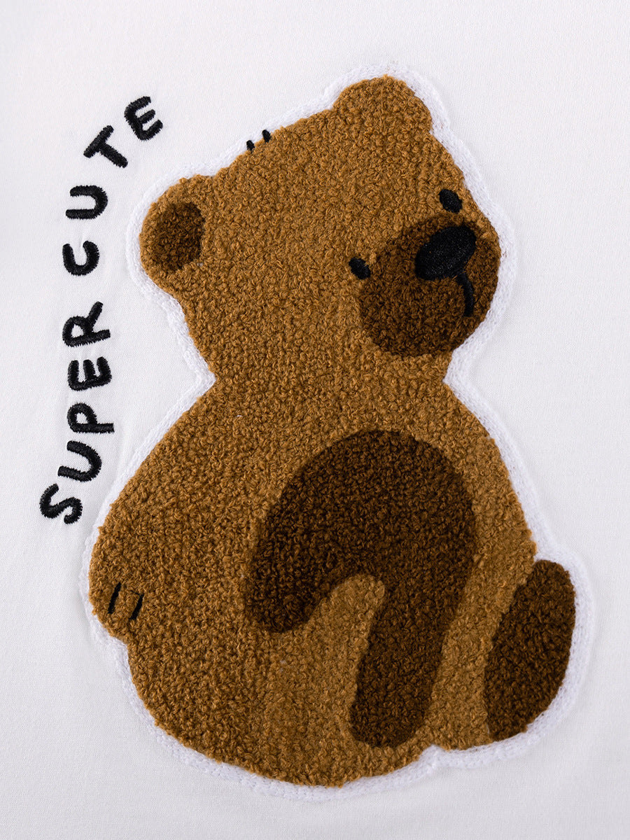 Summer Kids Set Cartoon Bear Cotton Outfit