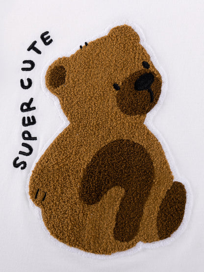 Summer Kids Set Cartoon Bear Cotton Outfit