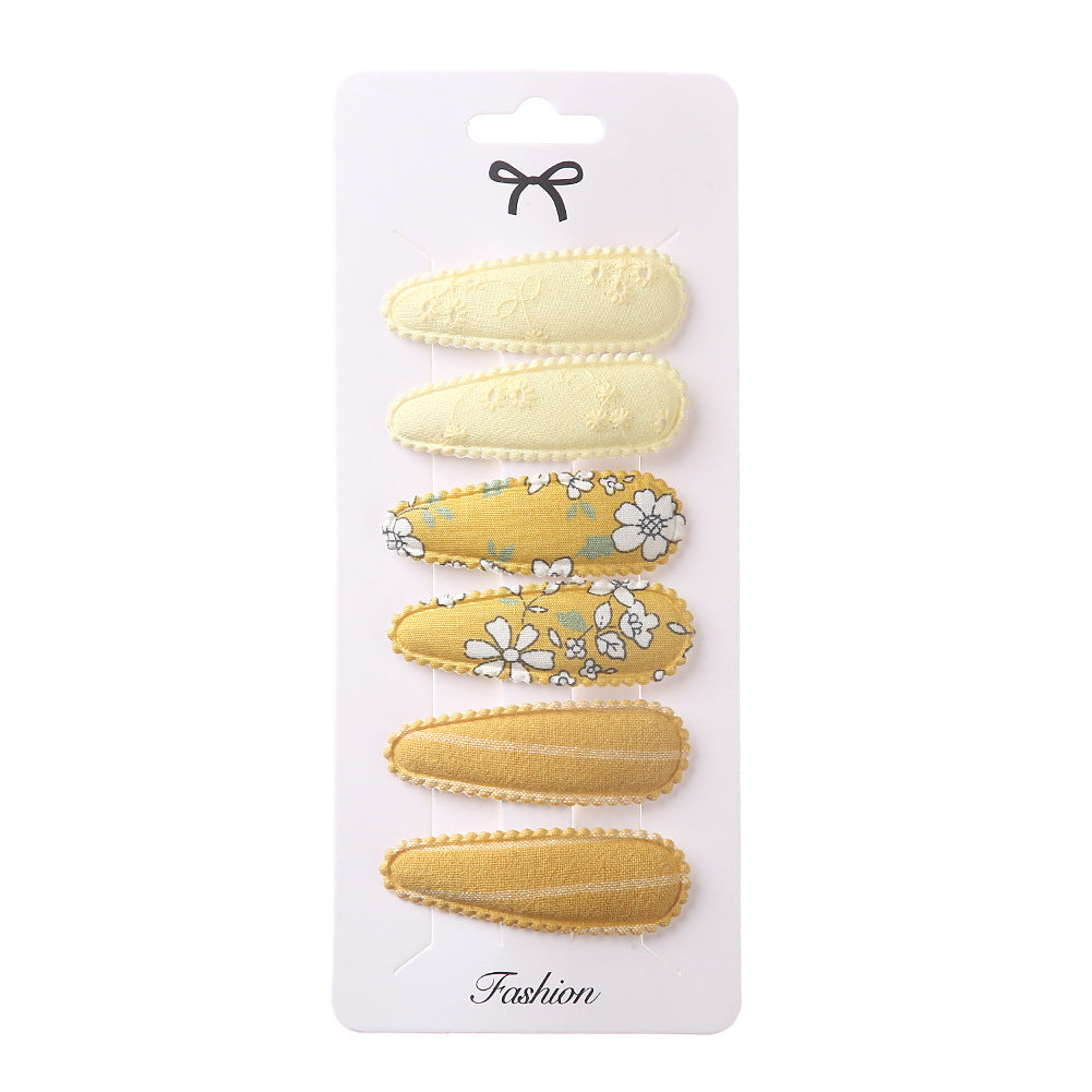 Sweet Floral Fabric Hair Clips Set for Kids