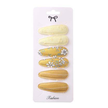 Sweet Floral Fabric Hair Clips Set for Kids