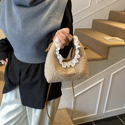 Trendy Solid Color Lace Toddler Handbag