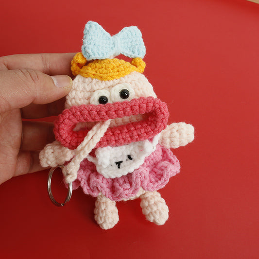 Handmade Woven Key Pouch with Bowknot Design