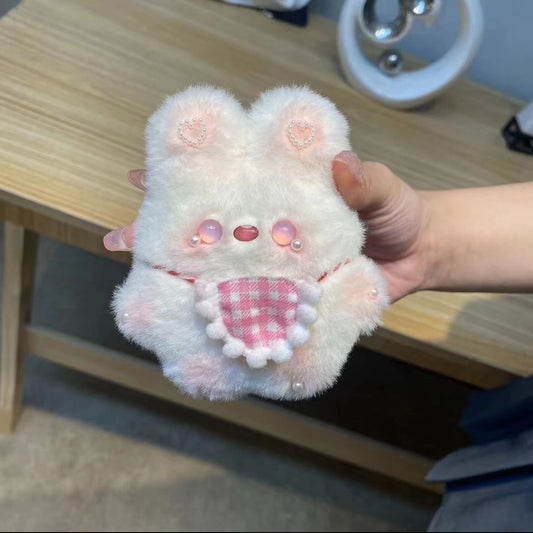 Adorable Plush Bunny with Bib and Squeaker