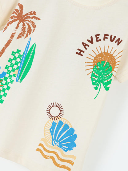 Trendy Cartoon Print Short Sleeve T-Shirt for Boys