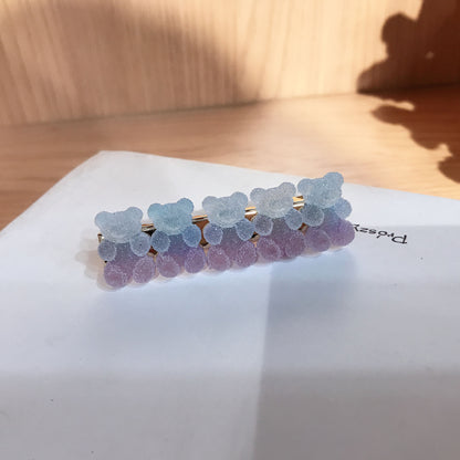 Gradient Bear Hair Clips Cute Cartoon Hair Accessories for Girls